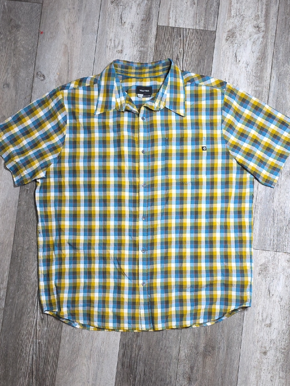 Marmot Men's Kingswest SS Plaid  Checkered Button-down Shirt Size XXL